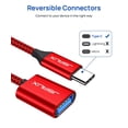 thumbnail image 3 of Adaptador USB C a USB 3.0 JSAUX, cable OTG rojo, paquete de 2 unidades, 3 of 7