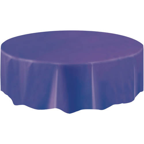 Round Neon Purple Plastic Table Cover 