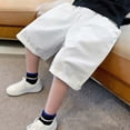 thumbnail image 5 of Boys Baggy Long Shorts Summer Thin Loose Outdoor Hiking Short Pants with Pockets White 11-12Y, 5 of 6