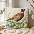 thumbnail image 2 of REZUOFI 2 Pcs Easter Decorative Throw Pillow Covers Cute Embroidery Pattern Decorative Pillowcase for Sofa Bedroom Living Room Home Decor 45*45cm, 2 of 8
