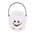 thumbnail image 1 of Pumpkin Bucket Activities Container Trick or Treat Bucket Candy Holder for Props White, 1 of 8