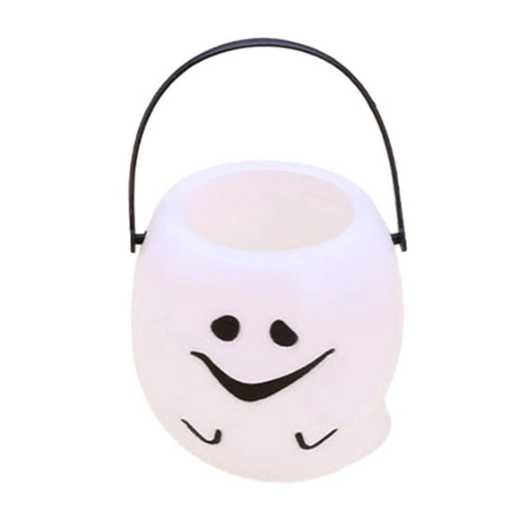 Pumpkin Bucket Party Supplies Candy Bucket Trick or Treat Bucket for Props Table White
