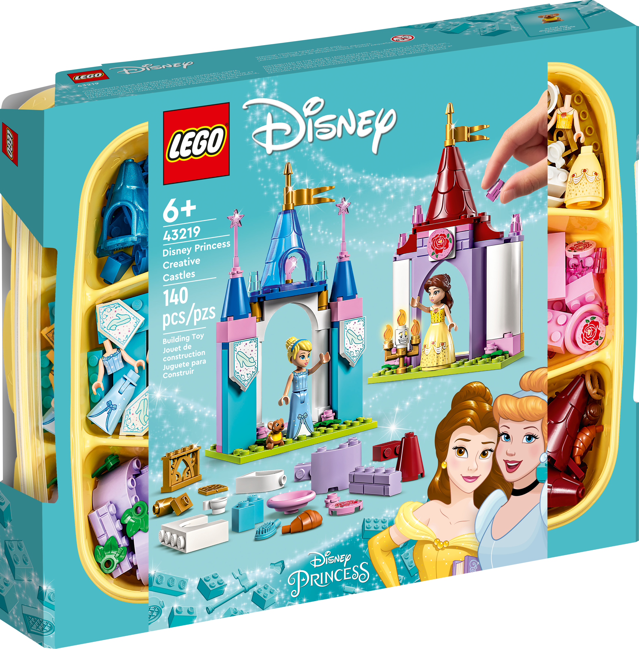 LEGO Disney Princess Creative Castles 43219 Belle Cinderella Castle Playset Bricks Box Travel Toy for Kids 6 Walmart