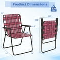 thumbnail image 3 of Costway 2PCS Folding Beach Chair Camping Lawn Webbing Chair Lightweight 1 Position Red, 3 of 9