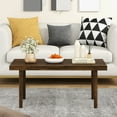 thumbnail image 3 of Topbuy 39 x 18 Inch Coffee Table Rustic Farmhouse Style Solid Wood Cocktail Table with Slatted Tabletop, 3 of 7