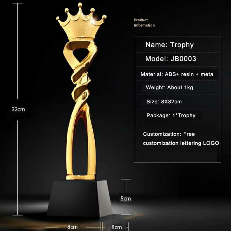 Crown 12.6'' Trophy Golden Cups Trophy Award Champions Winner Educational Props Trofeo Reward Best Prize Trophy