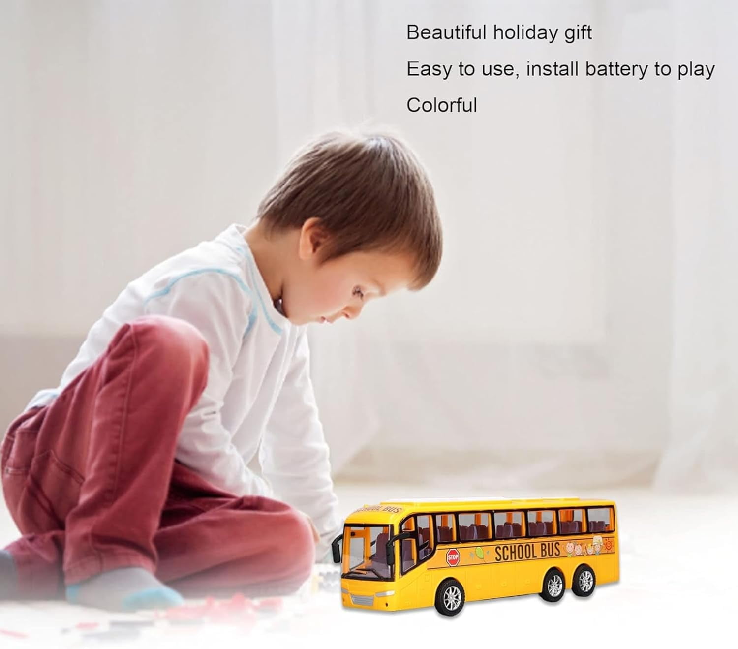 Bus Jouet à Friction - Mini Voiture Pull-back, 18,5 Cm, Bleu, Sans Pile - Cadeau Enfant Anniversaire - 6