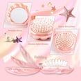 Shell Finish On Compact OPALESQUE Metallic Shinning Finish Foldable Travel Hair Brushes with ...