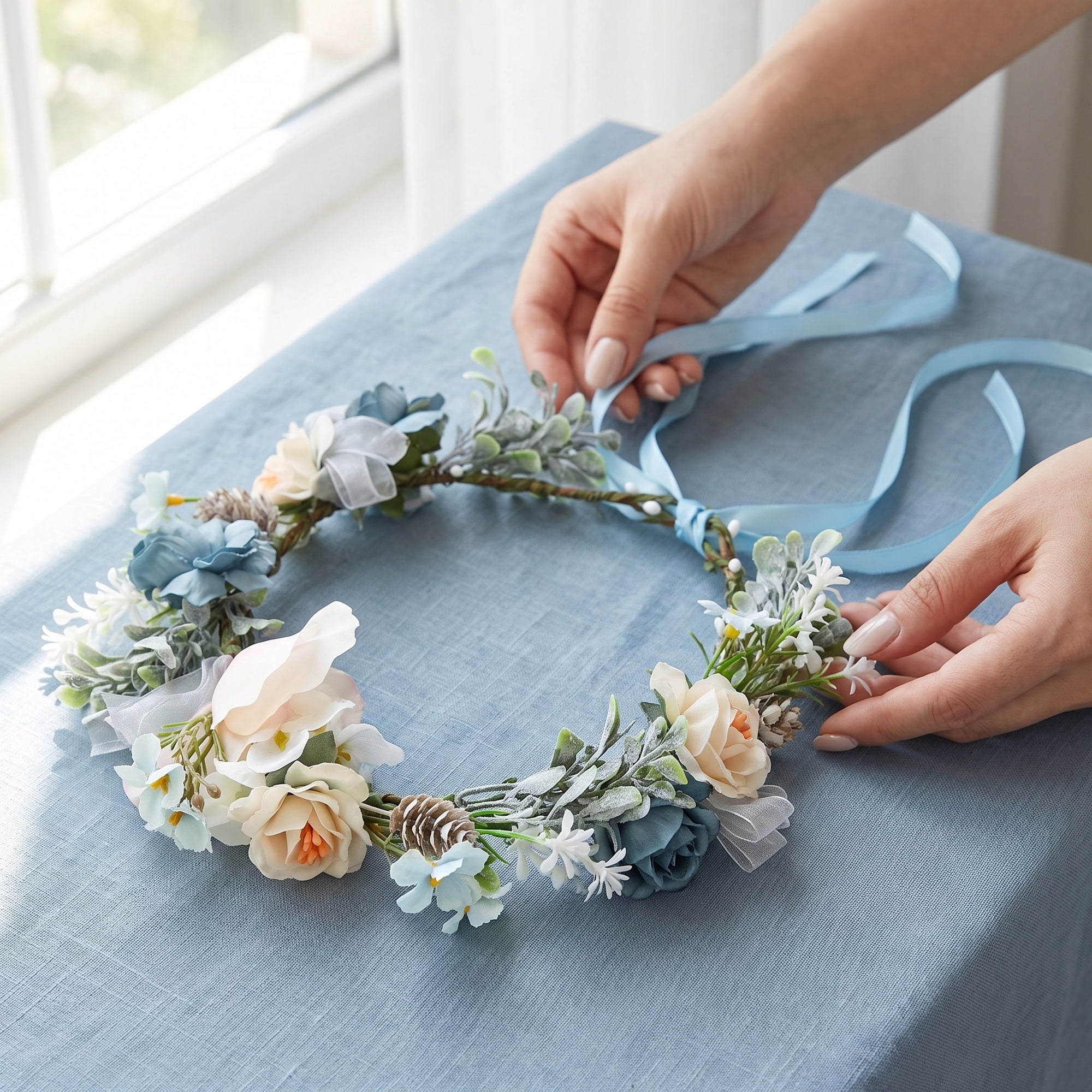 FOMIYES Portable Pet Dog Flower Collar with Adjustable Ribbon and Elegant Artificial Floral Design