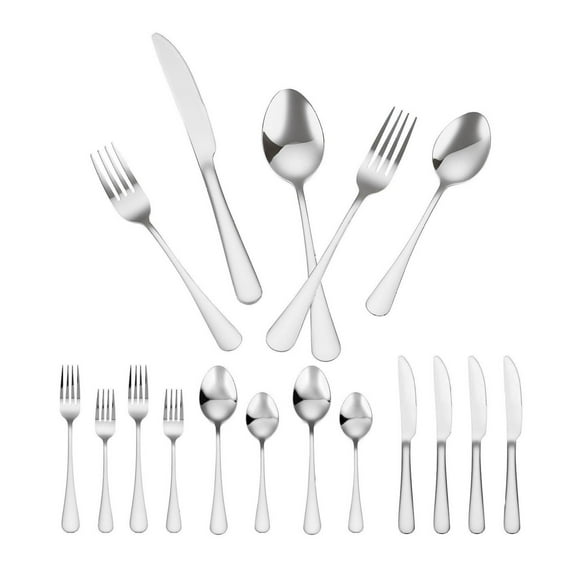 30-Piece Silverware Set Stainless Steel - Cutlery Flatware Utensils for 6 - Dinnerware Kitchen Set - 18/0 Stainless Steel - Dishwasher Safe Silvery-430 30 Pieces