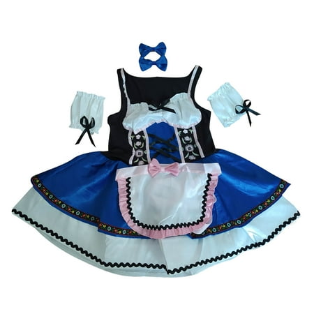 

wendunide lingerie for women Ladies Erotic Lingerie Sexy Temptation Maid Cosplay One-Piece Uniform Set Blue XXL