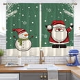 thumbnail image 5 of CUH Christmas Modern Topper Kitchen Curtains Semi Sheer Bedroom Decor Drapes Santa Tiers Cafe Short Panel Style-3 W:35"x H:47"*2 Panels, 5 of 6