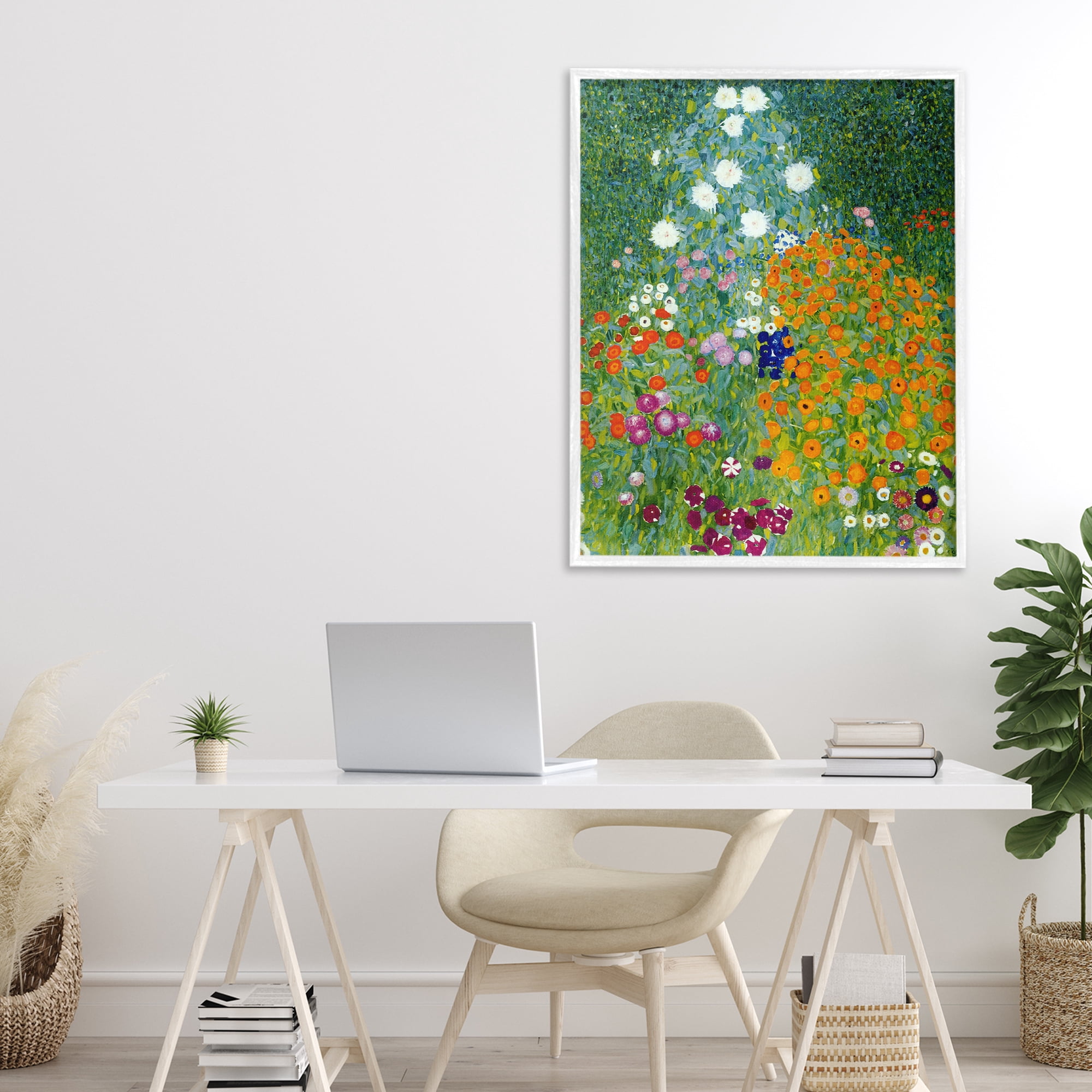 Stupell Industries Farm Garden Classic Klimt White Framed Giclee Art, design by Vintage Hustle