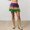 Purple, variant on Women Mardi Gras Sequin Mini Skirts Ruffled Sparkly Colorful Short Skirts High Waist Shiny Glitter Carnival Skirt - Sequin Tiered Skirt Elastic Waist Glitter Ruffled Layered Mini Skirt Gold L