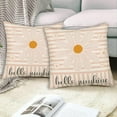 thumbnail image 3 of Hello Sunshine Pillow Covers 20 x 20 Inch Set of 2, Daisy Flower Spring Outdoor Farmhouse Stripes Throw Pillows, Spring Summer Decorations Cushion Case for Couch Living Room Bedroom, Pink, 3 of 5