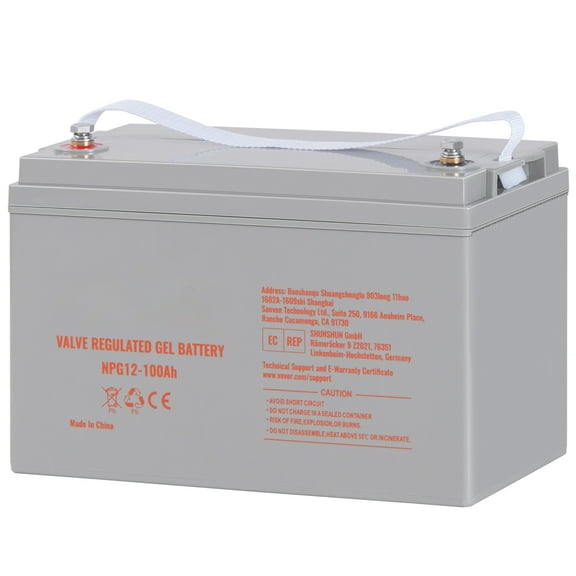 KFFKFF 12V 100 AH Deep Cycle Battery, AGM Marine Battery with High Self-Discharge Rate, Rechargeable 800A Current, Suitable for RV Solar Marine Off-Grid Applications and UPS Backup Power System
