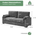thumbnail image 2 of 80 Inch Sofa, Chenille Sofa, Comfy Couch Sofa, 3 Seater Couch with 2 Removable Pillow-Tops, Modern Sofa for Living Room Apartment Lounge Small Space, Dark Grey, 2 of 7