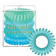 Kitsch Spiral Hair Ties, Coiled Hair Tie, Blue, 4 Pc