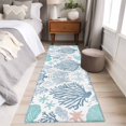 thumbnail image 4 of 2'x6' Rug Runners for Hallways Kitchen, Blue Coastal Non Slip Entryway Beside Floor Carpet Runner, Summer Nautical Starfish Beach Coral Washable Laundry Room Bedroom Throw Rugs Mat for Family Pet, 4 of 8