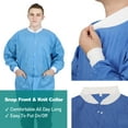 thumbnail image 7 of Disposable Lab Coats, SMS Material, Knee Length, 3 Pockets, 50 Pack – Medium, Blue, 7 of 7