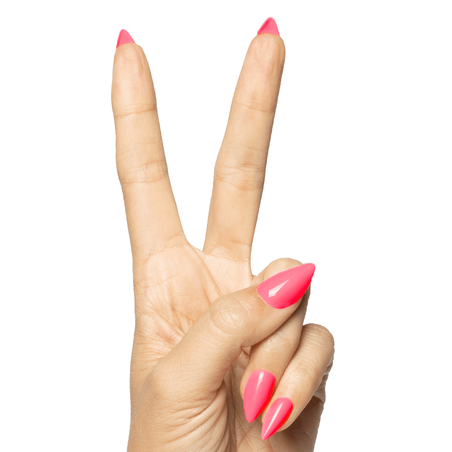 Olive & June Instant Mani Maximalist Medium Stiletto Press-On Nails, Neon Flamingo, 42 Pieces