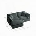 thumbnail image 2 of 2 Seater L-Shaped Sectional with Ottoman - Sturdy Frame & Customizable Placement of Pillows, 2 of 13