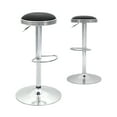 thumbnail image 2 of CangLong  Swivel Bar Stool Height Round PU Leather Adjustable Chair Pub Stool with Chrome Footrest,Set of 2,Black, 2 of 10