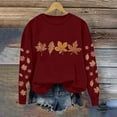 thumbnail image 2 of Womens Maple Leaf Print Sweatshirt Long Sleeve Thermal Shirts Tops Light Warm Pullover Sweater Blouses Spring Outfits 2025 Pullover Fall Winter Clothes, 2 of 5