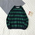thumbnail image 2 of Lindreshi Long Sleeve Shirts for Women Men's Winter Round Neck Stripe Sweatshirt Pullover Tops Long Sleeved, 2 of 3