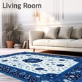 thumbnail image 2 of ODIKA 3'x5' Machine Washable Non-Slip Area Rug, Contemporary Showcasing Deep and Silver Geometric Design High Traffic Rug, White, 79796, 2 of 7