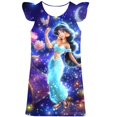 thumbnail image 1 of El más nuevo vestido de princesa Jasmine de Disney, vestidos de manga de pétalo de dibujos animados para niñas, ropa de princesa, ropa de fiesta para niños de 1 a 10 años, 4T Gao Jinjia LED, 1 of 2