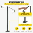 thumbnail image 4 of KFFKFF Outdoor Step Handrails, Suitable for 1-2 Steps, Single Post Iron Railing, Grey, Ideal for Concrete or Wood Stairs, Includes Base, 4 of 9