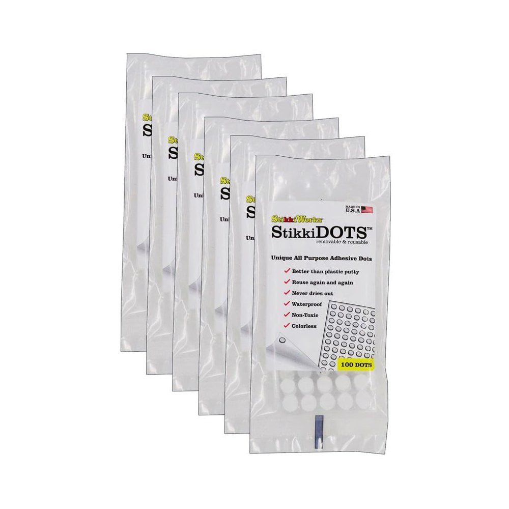 StikkiDOTS™, Adhesive Dots, 100 Per Pack, 6 Packs