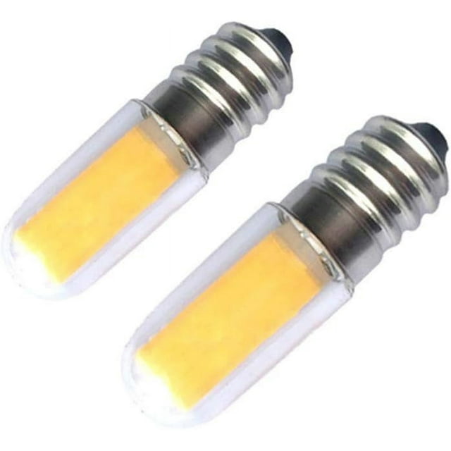 HUGFEGWE E14 LED Bulbs Beads Lighting 220V 2.2W Energy Saving Corn Light 1 Pcs COB Edison Base E14 Base No Strobe Flicker Free Halogen Replacement Under-Cabinet Light Puck Light (Cool White, 2 PCS)