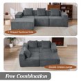 thumbnail image 3 of 101" L-Shape Corduroy Memory Foam Sectional Couch, 4-5 Seat Sleeper Sofa for Living Room, No Assembly Needed, Dark Gray, 3 of 8