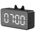 thumbnail image 1 of (Q9 versión negra en inglés) Reloj despertador inalámbrico Bluetooth altavoz con pantalla mini altavoz real 1200 mAh, 1 of 8