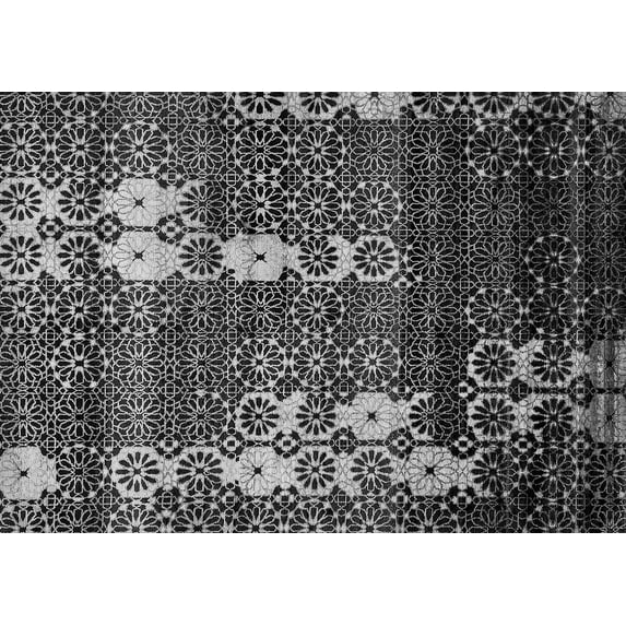 Ahgly Company Indoor Rectangle Abstract Gray Modern Area Rugs, 2' x 4'