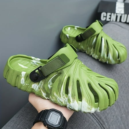 

Men s Monstera Clogs Slip-on Closed Toe Sandals Soft Sole Walking Shoes Outdoor Garden Shoes Beach Sandals