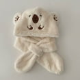 thumbnail image 6 of NAISIBABY Boys Girls Fleece Cap with Scarf 2-6T, Cute Warm Ear Protection Super Soft Winter Ski Hat Scarf One-Piece White, 6 of 6