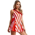 thumbnail image 4 of vastwit Women's Striped Printing Candy Cane Dress Bowknot Contrast Dance Dress Red M, 4 of 6