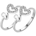 thumbnail image 1 of Hytrove 2Ud Anillo Abierto Plateado Para Mujer Con Y Uso, 1 of 7