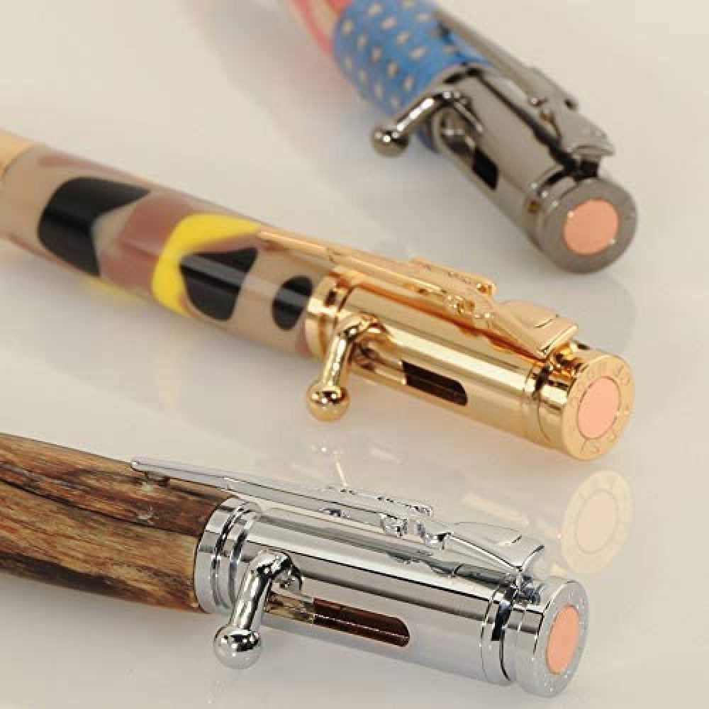 3 pk PSI Woodworking PKCPBAPAK 30 Caliber Bolt Action Bullet Cartridge Pen Kit 