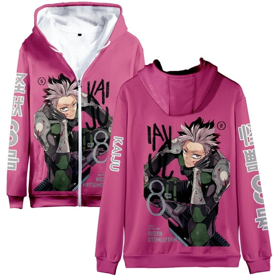 MNHFKGP Anime Kaiju No. 8 3D Merch Harajuku Zipper hoodie Women/Men Zipper hoodie Sweatshirt