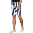 thumbnail image 5 of NOMADIC NOOK Men's Flat Front Summer Chino Stripes Printed Shorts 2 Packs, 5 of 5