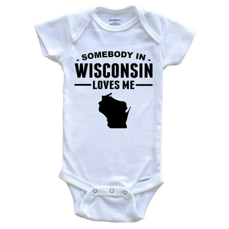 

Somebody In Wisconsin Loves Me Baby Bodysuit - Wisconsin Baby Bodysuit