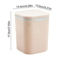 thumbnail image 3 of AuroraX Affordable Luxury Desk Trash Can with Push-Button Lid Small Beige 2.3L Wastebaskets Rectangle Minimalist Plastic Garbage Bin for Dormitory Bedroom Office, 3 of 6