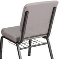 thumbnail image 4 of Emma + Oliver 18.5"W Church Chair, Gray Dot Fabric Book Rack/Silver Vein Frame, 4 of 8