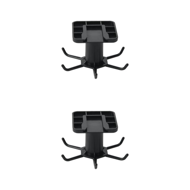 Advancent Colgador de cocina ABS, autoadhesivo, giratorio, 6 garras, taza desmontable, taza, herramienta de cocina, corbata, colgante, soporte Negro 2Conjunto