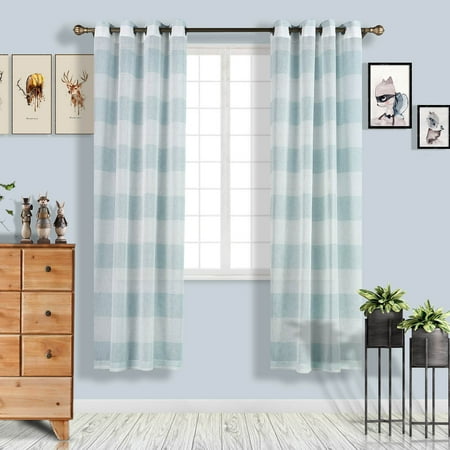 window grommet drapery x84 efavormart sheer stripe curtain linen faux panels treatment decoration dialog displays option button additional opens zoom