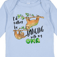 thumbnail image 4 of Inktastic Id Rather Be Hanging with my Oma- Cute Sloths Boys or Girls Long Sleeve Baby Bodysuit, 4 of 5